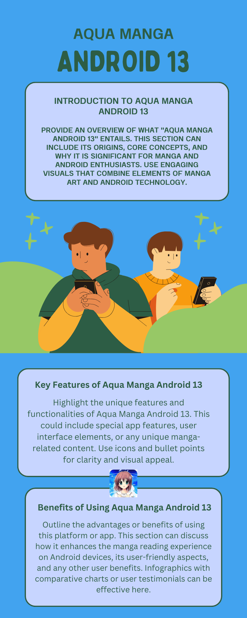aqua manga apk android 13 infographic
